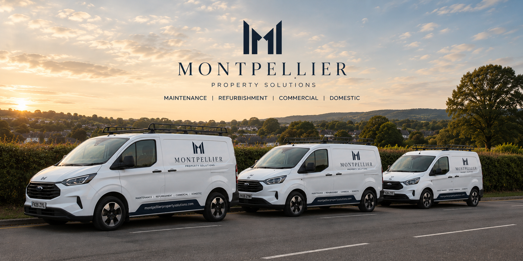 Montpellier Property Solutions branded vans serving Leeds and Harrogate