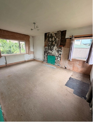 Empty living room after house clearance